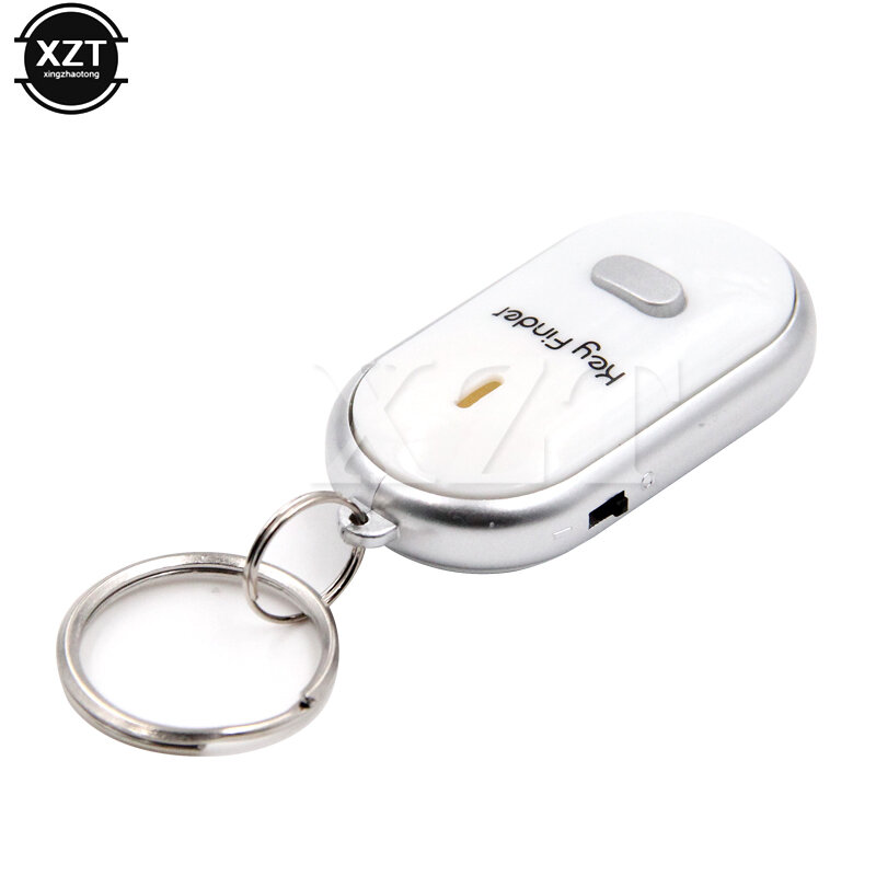 Anti-Lost Key LED Whistle Key Finder Flashing Beeping Sound Control Alarm Locator Finder Tracker with Key Ring Mini Keychain