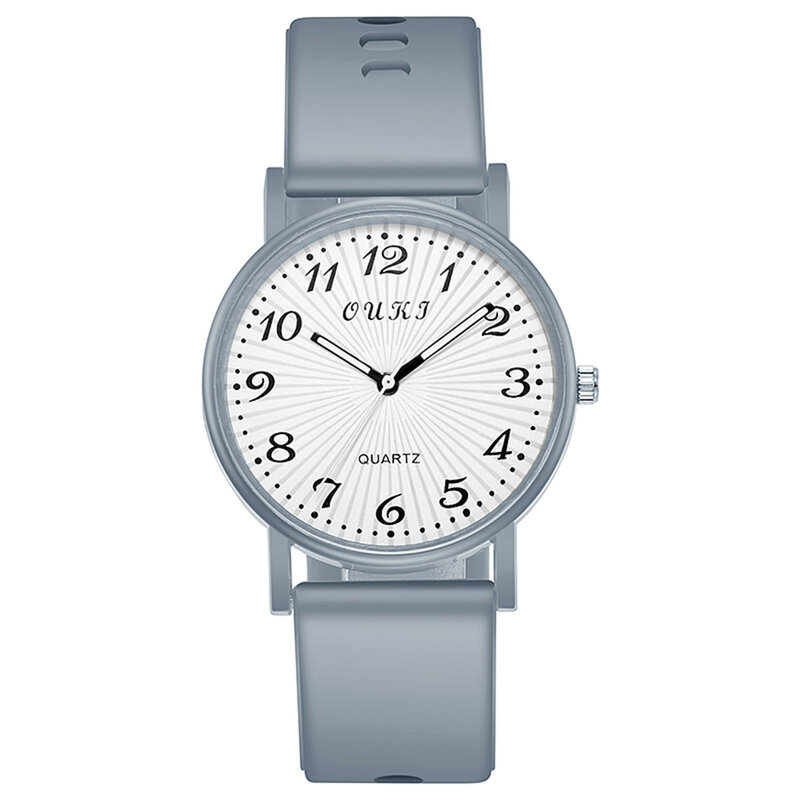 Minimalistyczny styl damski zegarek na co dzień pasek silikonowy studencki prosty cyfrowy zegarek kwarcowy okrągły stalowy wykwintne zegarki damskie