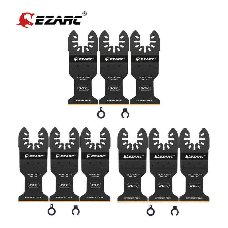 EZARC 3/6/9PCS Oscillating Tool Blades Carbide Multitool Saw Blades for Hard Material, Hardened Metal, Nails, Bolts and Screws