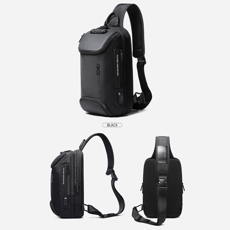 Anti Theft Large Capacity Crossbody Shoulder Bag For Men USB Charging Travel Sling Bag Fits in 9inch Pad