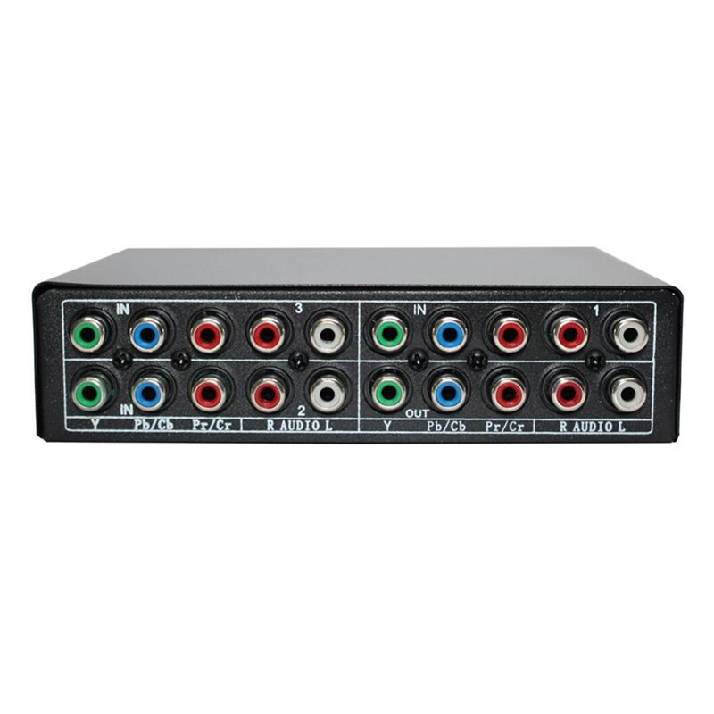 Selector de interruptor de componentes RGB 5 RCA de 3 vías, Cable YPBPR, conmutador de componentes AV para PS2, Wii, reproductor de DVD, TV