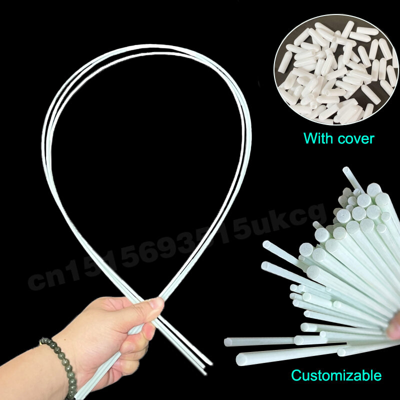 3 pz/lotto accessori per danza del ventre bastone flessibile 3mm velo bandiere asta in fibra di vetro bianca spessore lunghezza colore può essere personalizzato