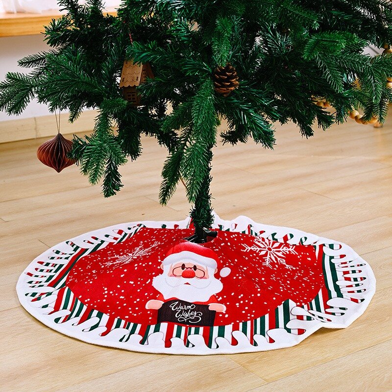 Alas lantai pohon Natal, pembungkus dasar pohon Natal Santa-Claus, ornamen pohon liburan, alas lantai pesta untuk pesta dalam dan luar ruangan