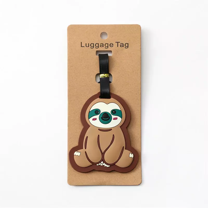 Tag bagasi lucu kreatif Corgi & kucing koper silikon portabel Label perjalanan ID Addres pemegang tas Tag untuk bagasi