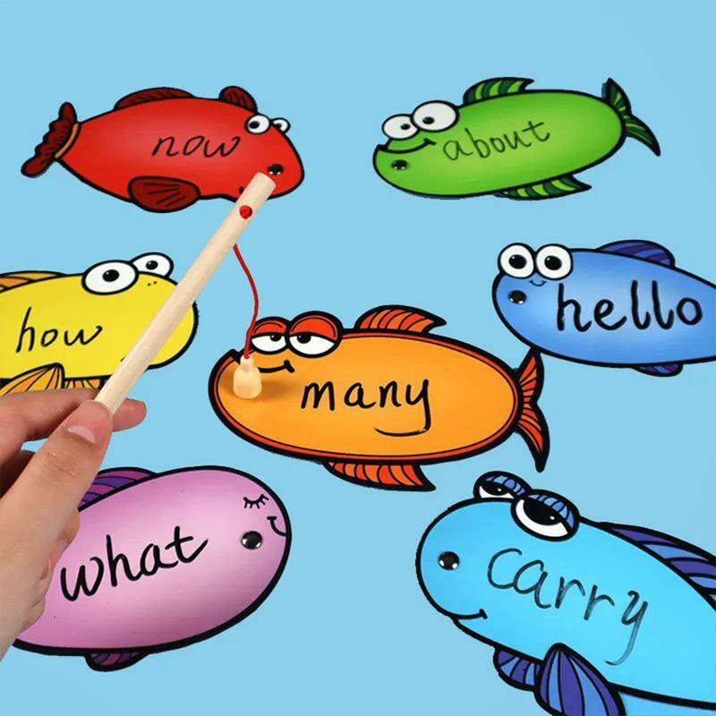 Blank Cards For Kids Family Games Magnetic Fishing Rod Toys Writable And Erasable Teaching Aids Fishing Cards Group Activity Toy