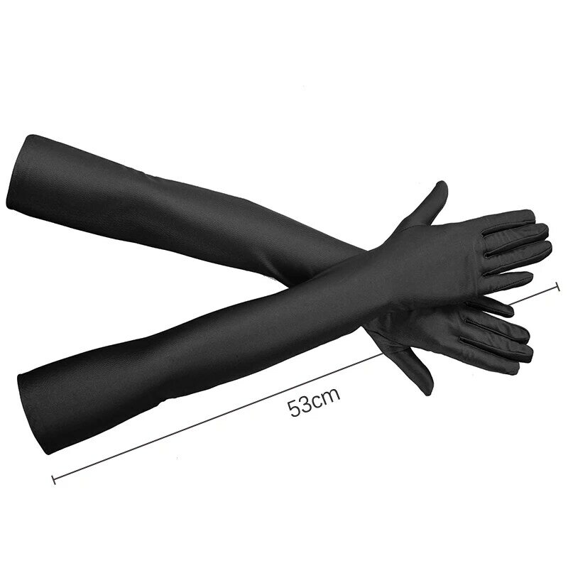 Wysokiej elastyczny spandeks rękawice z ochroną przeciwsłoneczną impreza w nocnym klubie ślubnym czarne rękawiczki