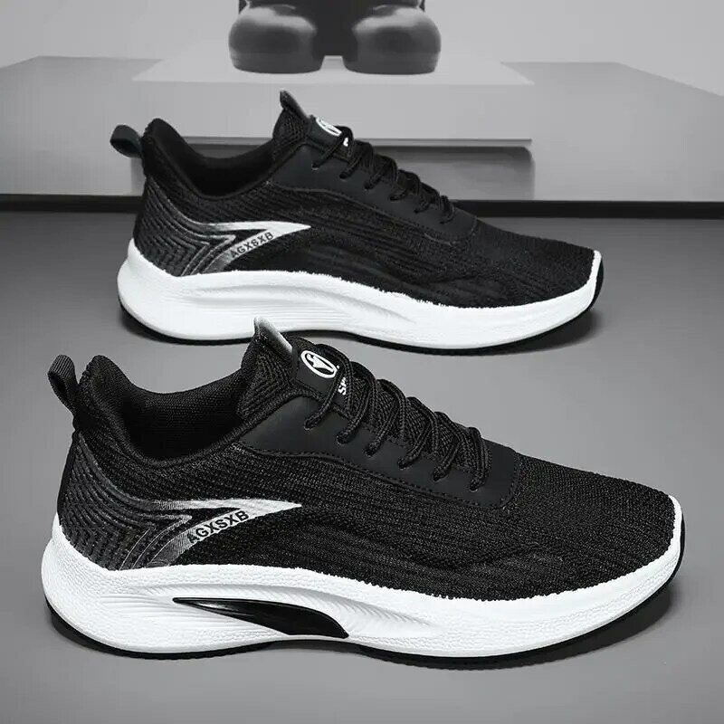Buty męskie Sneaker męskie letnie nowe buty do biegania tenisówki oddychające czarne buty do biegania męskie