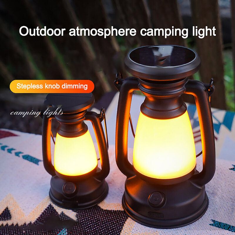 LED Solar Outdoor Camping Lichter mit Haken 3 Beleuchtungs modi 0-100 einstellbare Helligkeit hängende Zelt Licht mit Haken