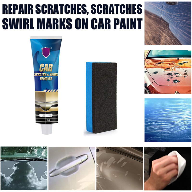 Carro Arranhões e removedor de redemoinho, Auto Arranhões Reparação, Cera de polimento, Anti Scratch Car Cleaning Tool, 15ml