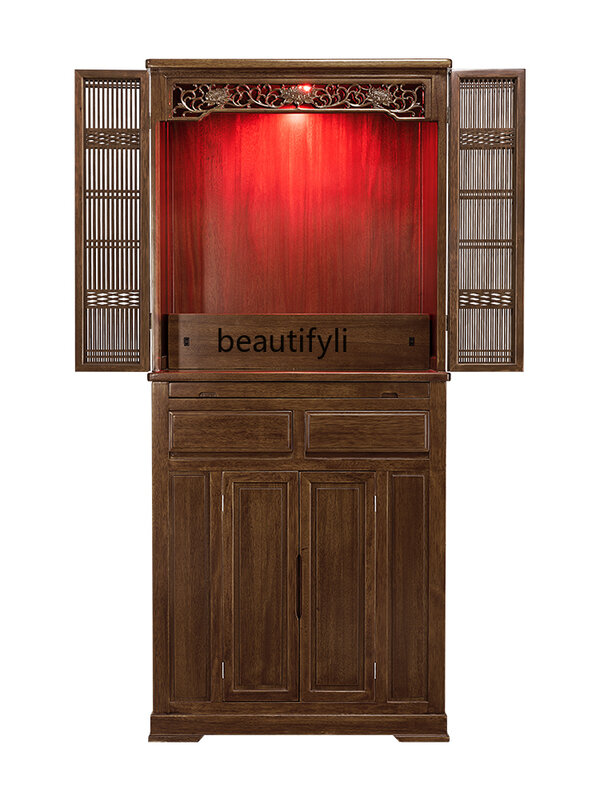 Solidna drewniany budda niszowa nowa szafa na ubrania w stylu chińskim szafka buddy nowoczesna minimalistyczna szafka do domu