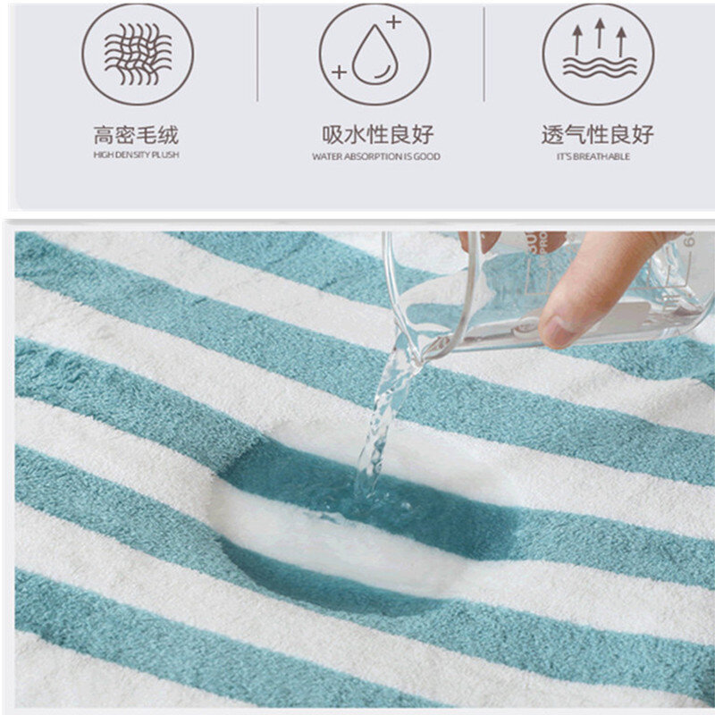 35X75Cm Badhanddoek Coral Fleece Microfiber Gestreepte Volwassen Huishoudelijke Textiel Badkamer Zachte Vrouw Sauna Spa Absorberende Handdoek
