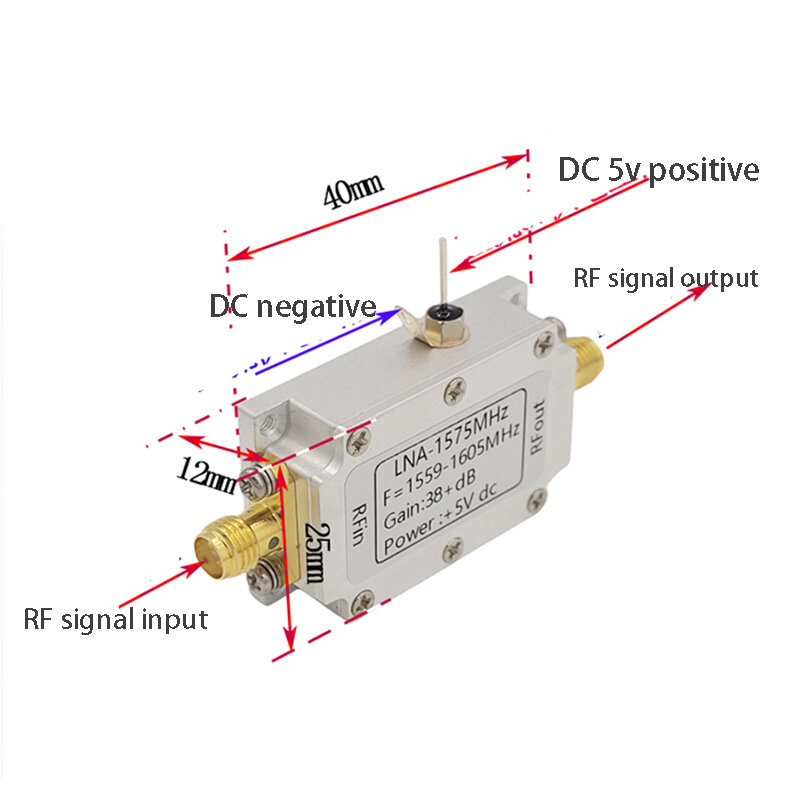 Module amplificateur à faible bruit BD GPS Glonass Galileo, LNA, RF, radiofréquence, 1575MHz