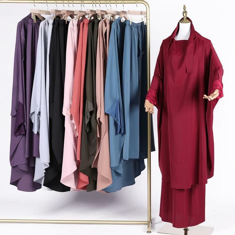 Комплект из 2 предметов, кафтан и юбка из Дубая, арабский женский мусульманский абайат, женский халат с запахом, юбка, комплект из топа и юбки Ближнего Востока из Дубая