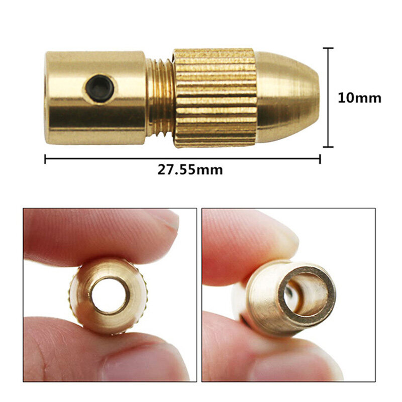 Bor Mini Collet kuningan, 7 buah/set 2.35/3.17/4.05/5.05mm untuk alat mata bor poros Motor listrik adaptor Chuck