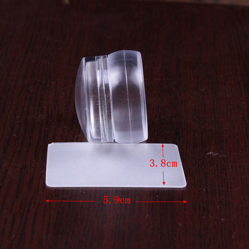 Round Silicone Stamper With Scraper Transparent Soft Jelly Head Fashion Round Silicone DIY Stamp for Nails Stamping Art Tools