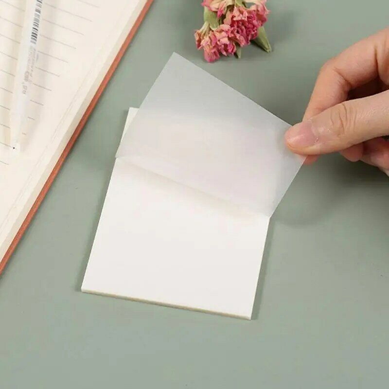 50 fogli trasparente Sticky Note impermeabile Memo Pad messaggio carta per appunti blocco Note trasparente cancelleria forniture scolastiche per ufficio