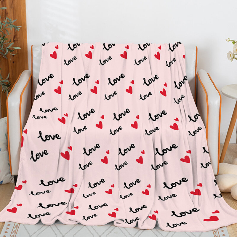 Amor-cobertores de flanela personalizados, cama fofa e macia em microfibra, cama quente, joelho e cama king size, inverno