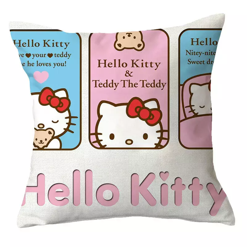 Kawaii Sanrio Hello Kitty divertente giocattolo cuscino cuscino fodera cuscini federa cuscino tiro camera da letto divano decorativo ragazza regalo