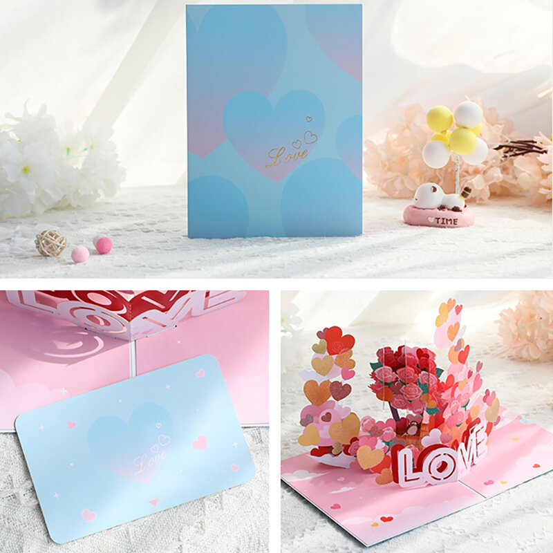 Трехмерная поздравительная открытка 3D на День святого Валентина, креативная Романтическая любовь, праздничная поздравительная открытка 520