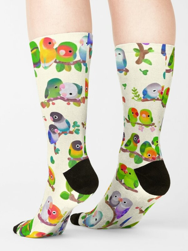 Lovebird Socken Baumwolle helle Strumpfband Frauen Socken Männer