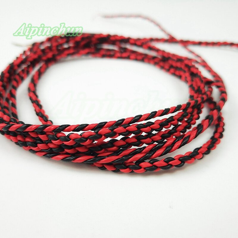 3.5mm 3-Pole Line Type Jack DIY OCC Wire Core TPE Earphone Cable Repair Replacement for Headphone Red&Black Color