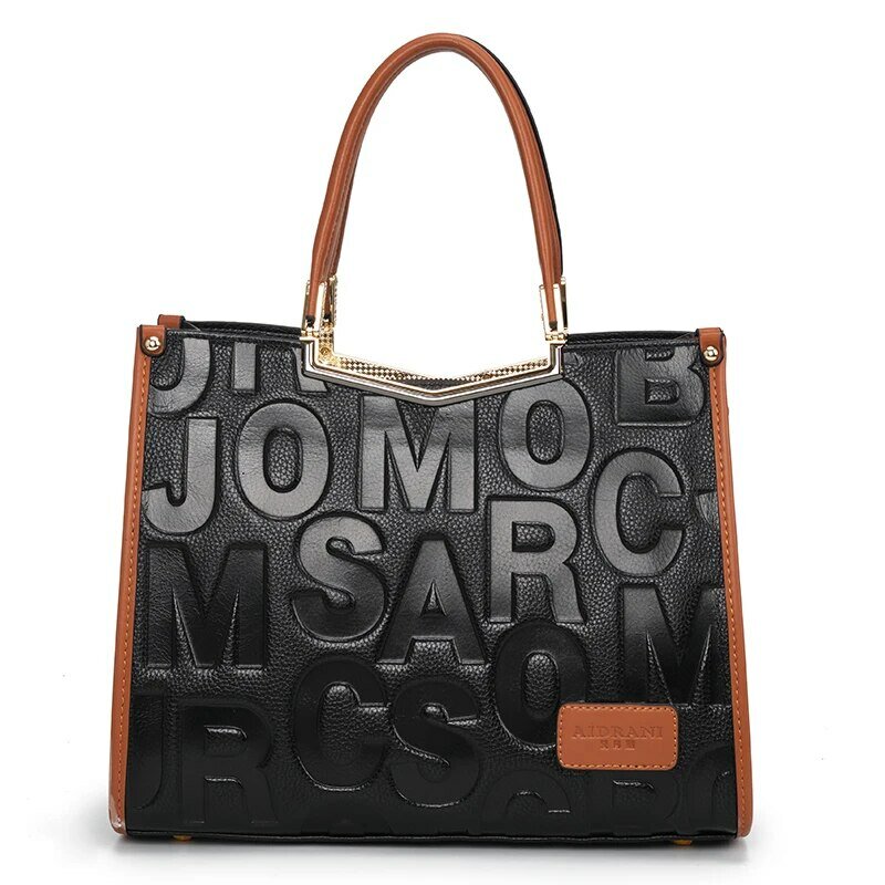 Aidrani The New Trend Large Capacity WOMEN'S Handbag Is Made of High-quality Cowhide Material with Letter Embossing