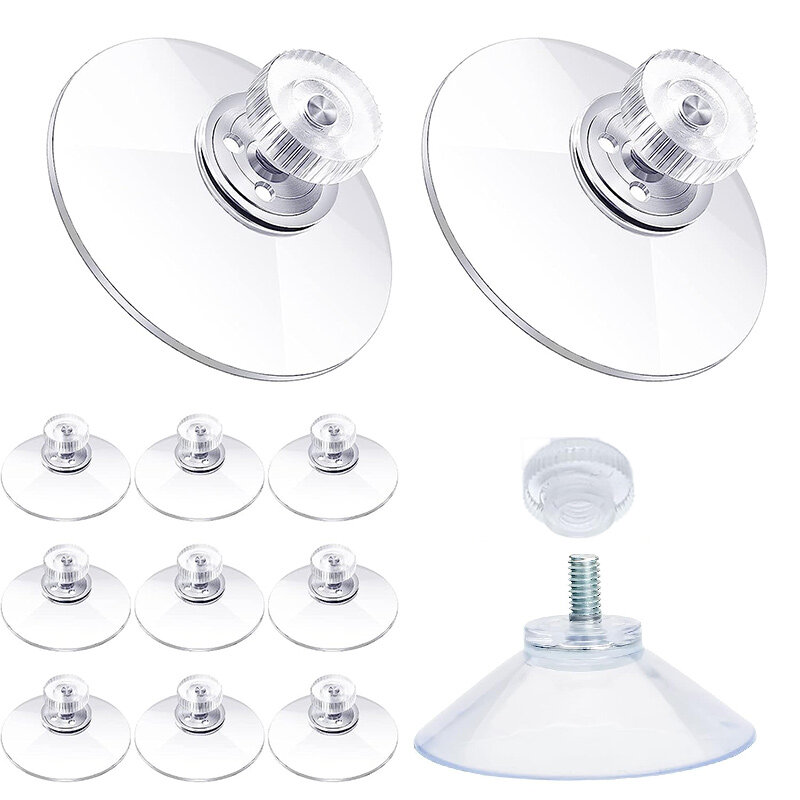 5/10Pcs Suction Cup Hooks with Screw Nut 40 mm Clear Sucker Pads Strong Adhesive Suction Holder for Car Glass Bathroom Wall Door