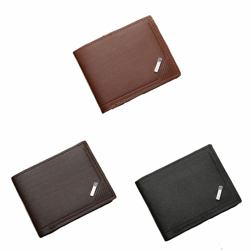 Multi-position Men's Short Wallet PU Leather Thin Men Coin Pocket Korean Style Multi-function Male Leather Purse Shopping