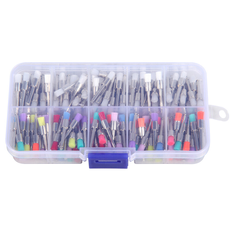 200pcs Dental Prophy Brushes/Cups Polishing Polisher Disposable Latch type Mixed color Used for stain removal and polish