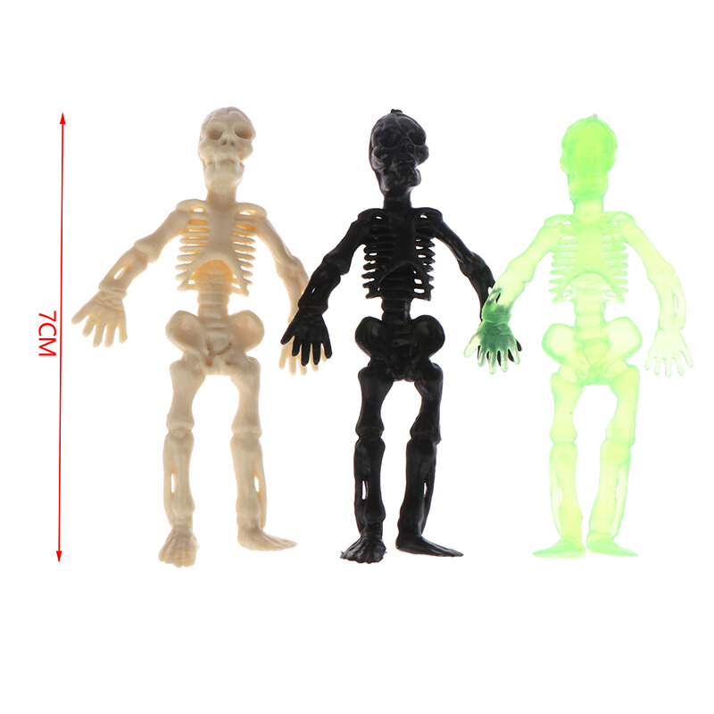 5Pcs Mini Skull Doll PVC Skeleton Zombie Toy Non-toxic Halloween Decor Horror Themed Party Ornament