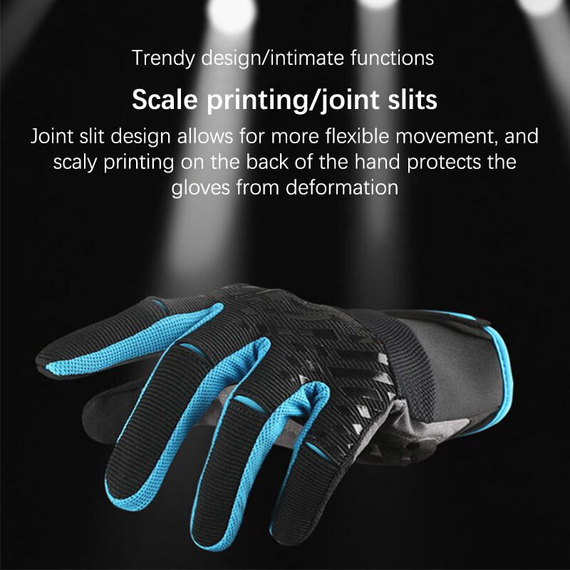 Mountain Bike Touch Screen Cycling Gloves Breathable Shock Absorption Sports Fitness Riding Gloves Winter Black Blue Red