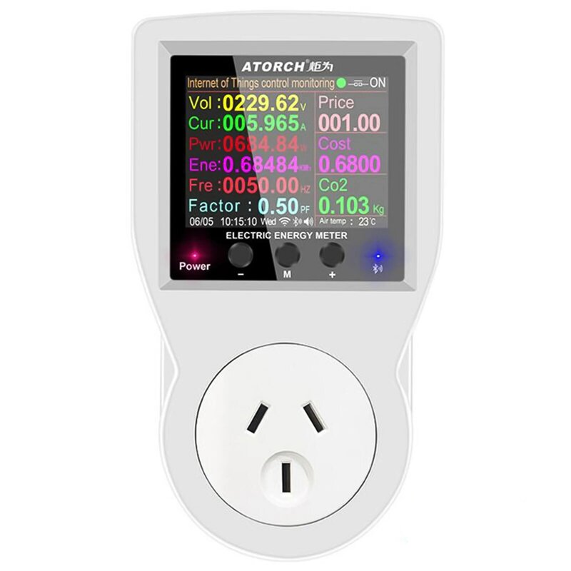 WiFi Enabled Power Meter AC Voltage Measurement Current Range Up to 10A Accurate Energy Measurement up to 1999kWh