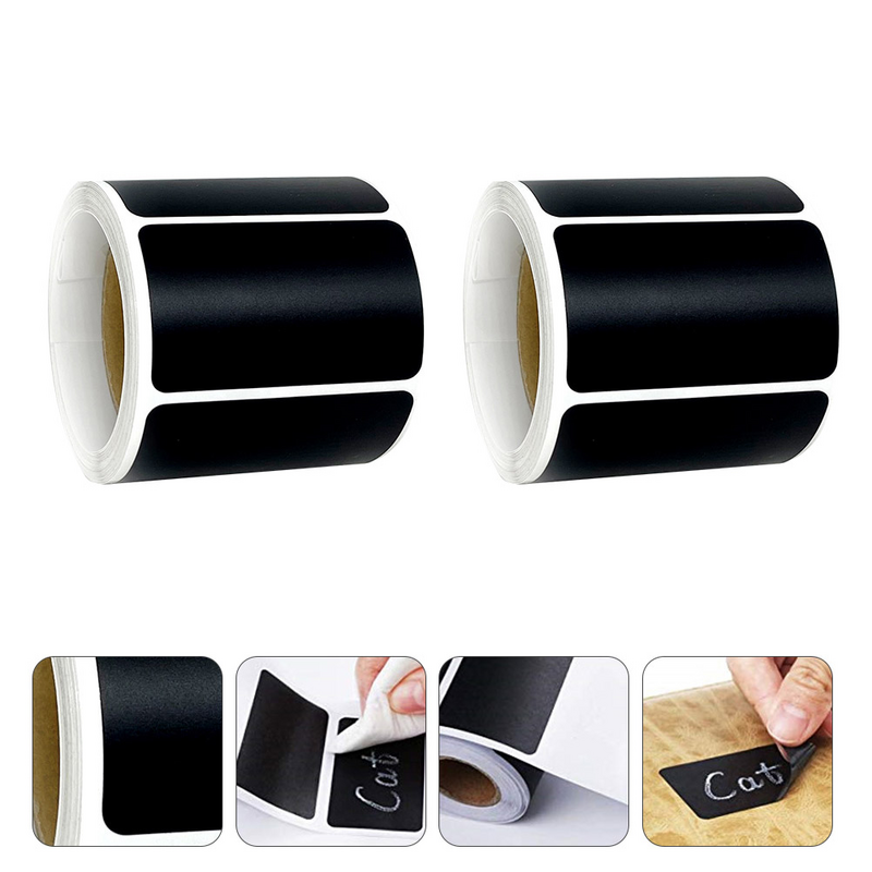 2 Rolls Adhesive Labels Waterproof Mobile Sticker Removable Chalkboard Label Stickers Labels Kitchen Reusable Pvc Sticky