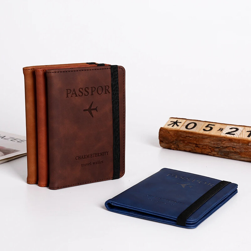 PU RFID 여권 커버, 신용 ID 카드 지갑, 방수 문서, 비즈니스 붕대, 여권 거치대, 여행 다기능 보호대