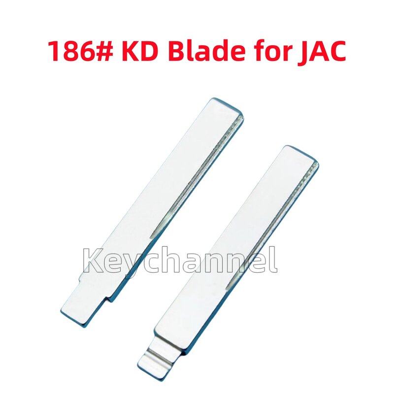 Keychannel-Chave do carro de metal, em branco 186 # KD, VVDI Flip Remote Blade, cabeça para JAC J7, KEYDIY Xhore, 10pcs por lote