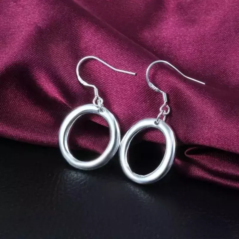 Hot 925 Sterling Zilver Mooie Cirkel Oorbellen Voor Vrouwen Mode Ontwerper Sieraden Feest Bruiloft Accessoires Vakantie Cadeau