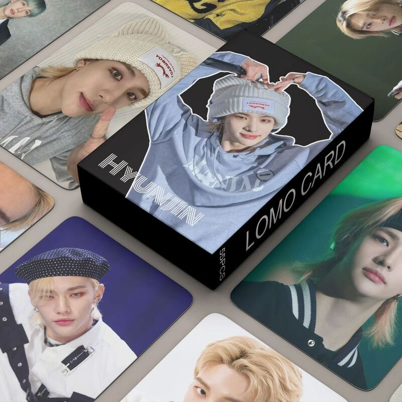 Kpop Group photocard hyunjin Felix bangchan อัลบั้มใหม่โลโมการ์ดภาพถ่ายชุดการ์ดสะสมแฟนๆ55ชิ้น