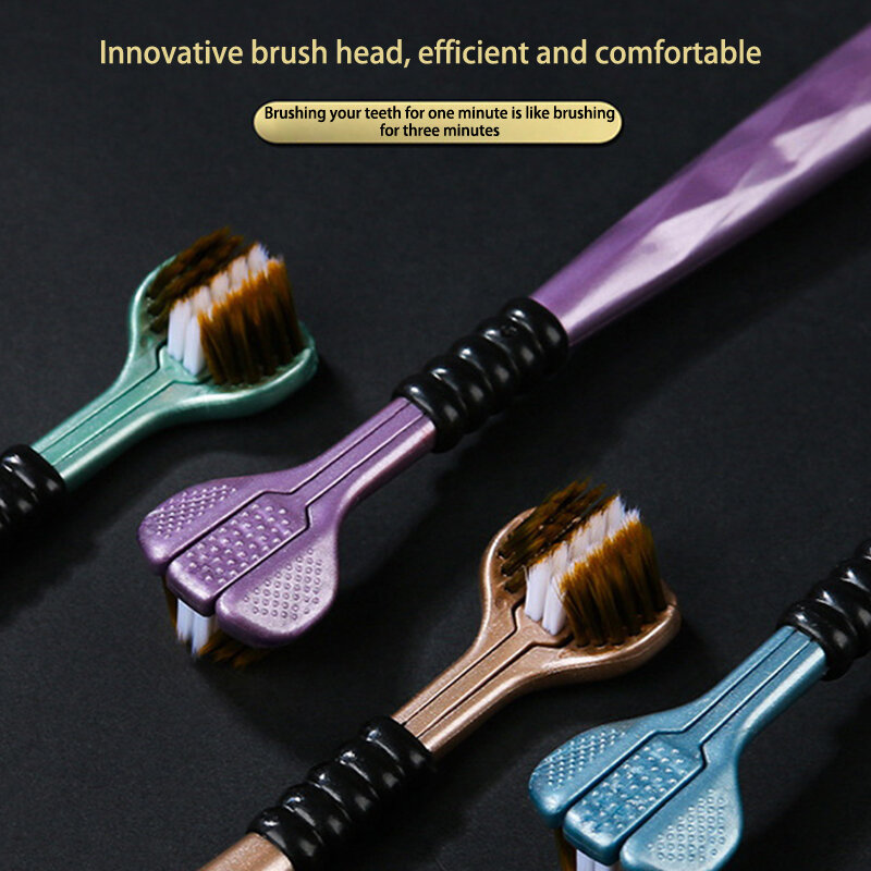 فرشاة أسنان ثلاثية الجوانب للشعر الناعم للبالغين ، شعيرات دقيقة للغاية ، العناية بالفم ، فرشاة أسنان ، نظافة صحة الفم