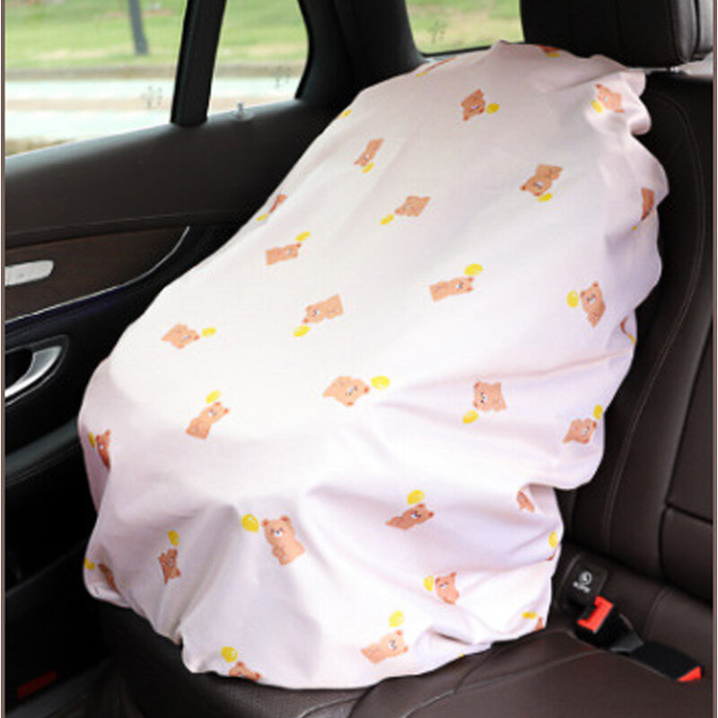 아기 안전 시트 먼지 커버, 곰 패턴 햇빛 가리개, 단열 커버, 만화 방수 보관 가방