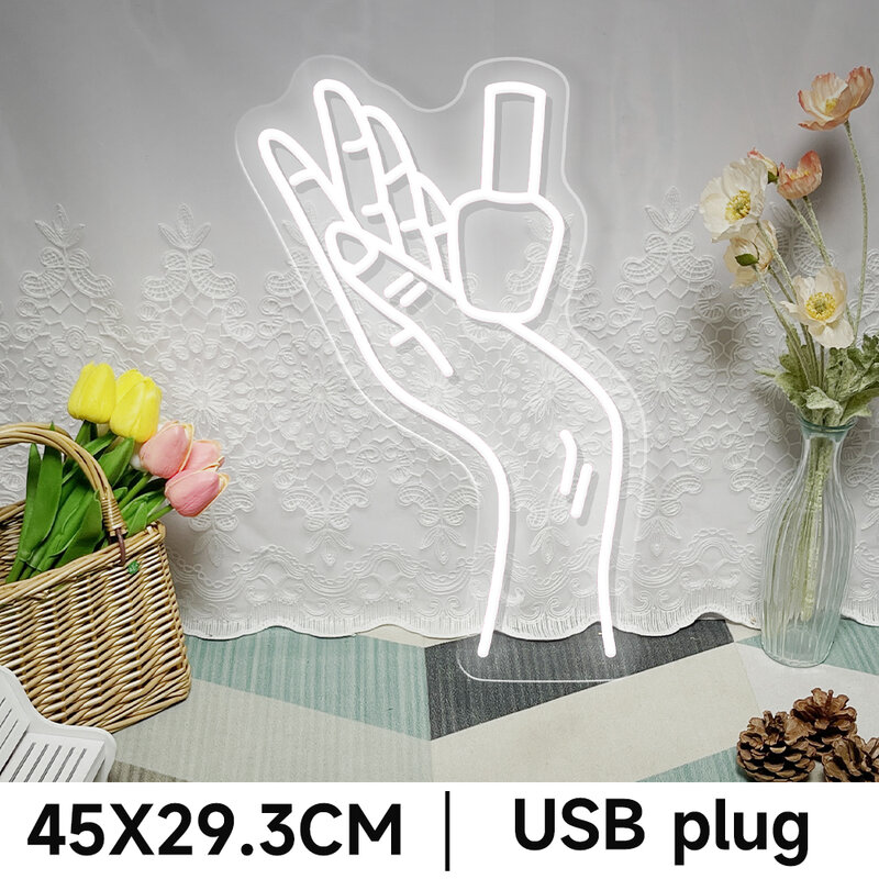 Nails Neon Led Signs Beauty Room Decor Wall Art Nails Salon LED Neon Lights USB Manicure Studio Bussiness Signboard