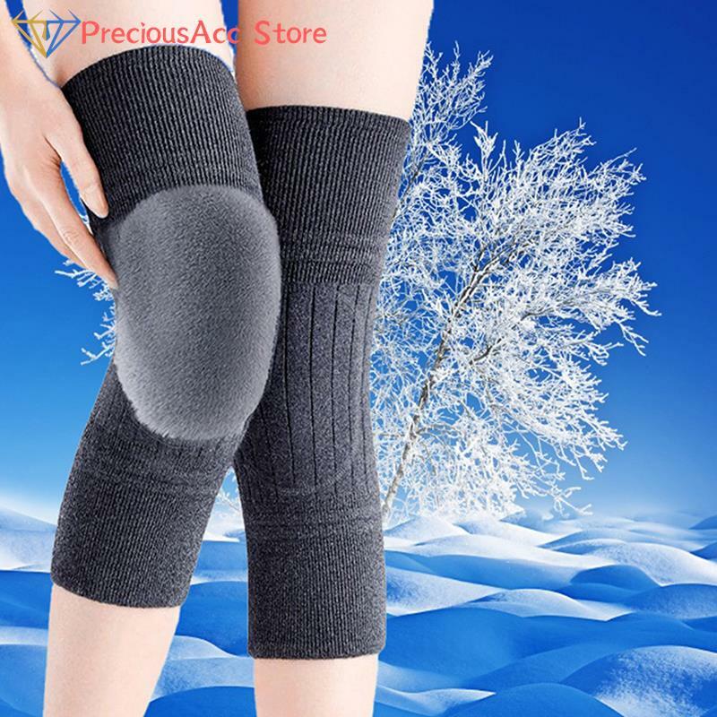1 paio di ginocchiere invernali per gambe termiche manicotto per scaldamuscoli per donna uomo supporto per ginocchiere in lana per dolore articolare tendinite artrite