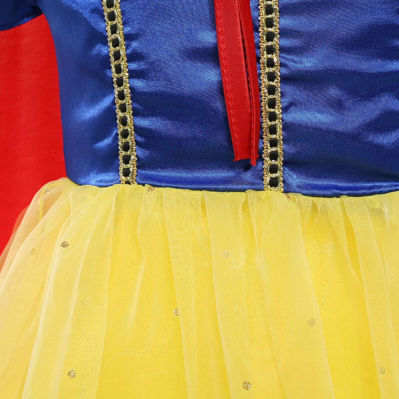 Kids Snow White Fancy Dress Girls Cosplay Princess Costume With Cloak Children Birthday Carnival Christmas Party Holiday Clothes