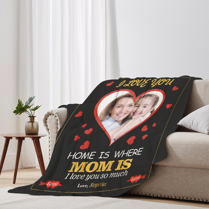 El mejor regalo de cumpleaños para el día de la madre para mamá, manta personalizada con fotos, regalo único y creativo personalizado