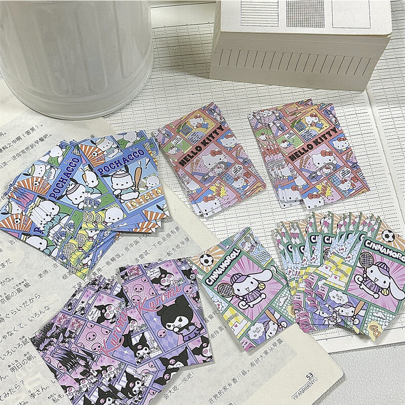 Pegatinas de póster de Sanrio para 20 piezas, calcomanías de Hello Kitty Kuromi, calcomanías para portátil, álbum, planificador, pegatina de decoración, juguete para niños