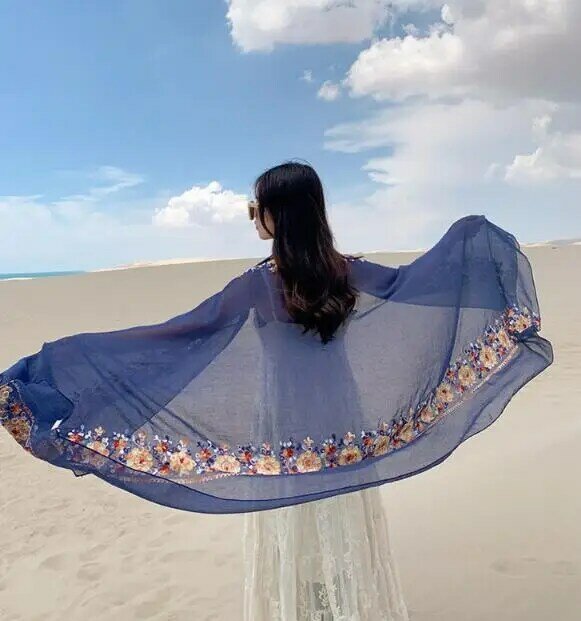 Женское хлопковое льняное пляжное полотенце шаль для путешествий, Солнцезащитный Летний Тонкий Шарф