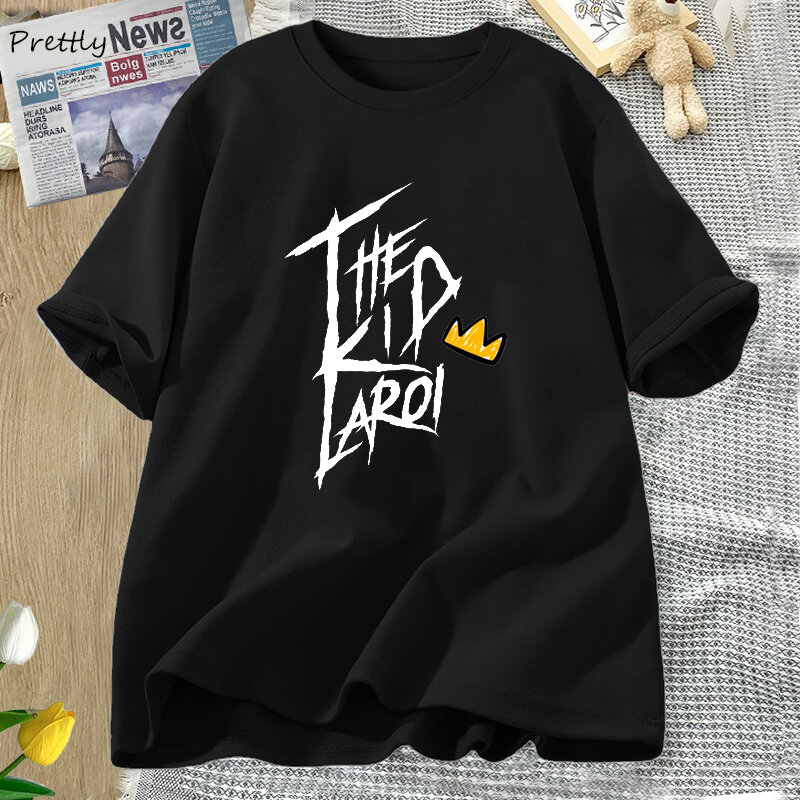 Koszulka dziecięca LAROI damska męska trasa koncertowa 2023 t-shirt hip hop bawełniana koszulka z krótkim rękawem unisex streetwear