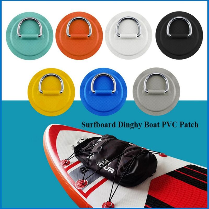 1PC Surfboard Dinghy Boat PVC Patch Stainless Steel D Ring Deck Rigging Rope Ring Buckle Kayaking Inflatable Boat Accessories
