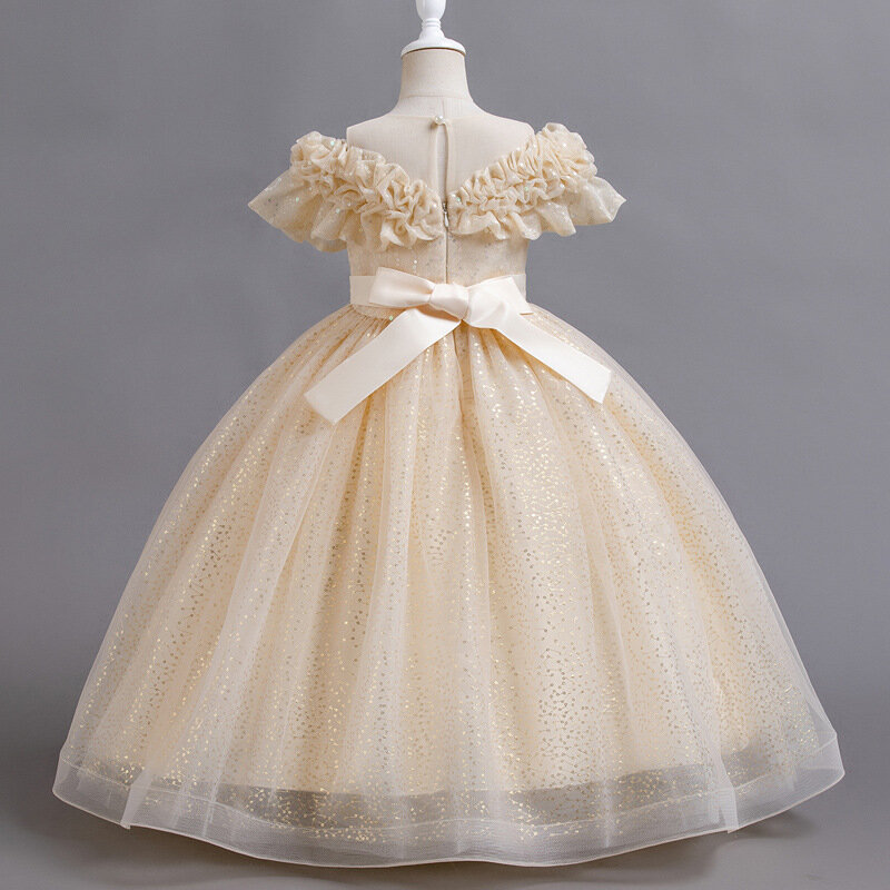 European and American girls princess dress high-end dress flower girl wedding skirt girl piano performance evening dress