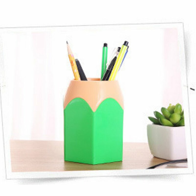 Pot à crayons créatif en plastique, porte-pinceau de maquillage, vase de bureau, fournitures scolaires et de bureau