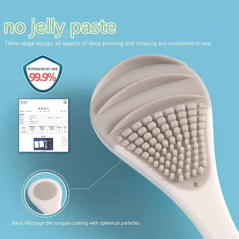 1Pc Double Side Tongue Cleaner Brush For Tongue Cleaning Oral Hygiene Tools Tongue Scraper Toothbrush Fresh Breath